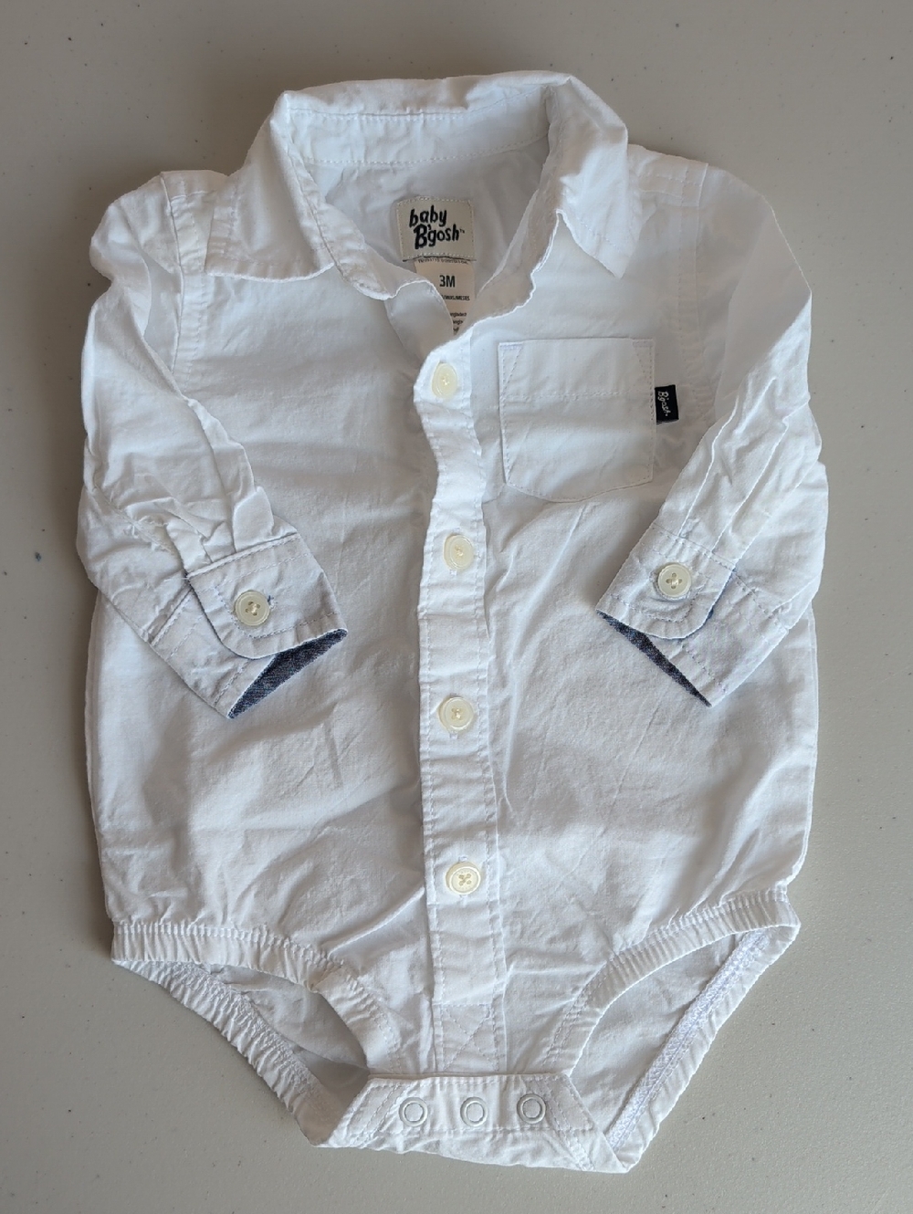 OshKosh B'gosh White Long-Sleeve Button Front Bodysuit